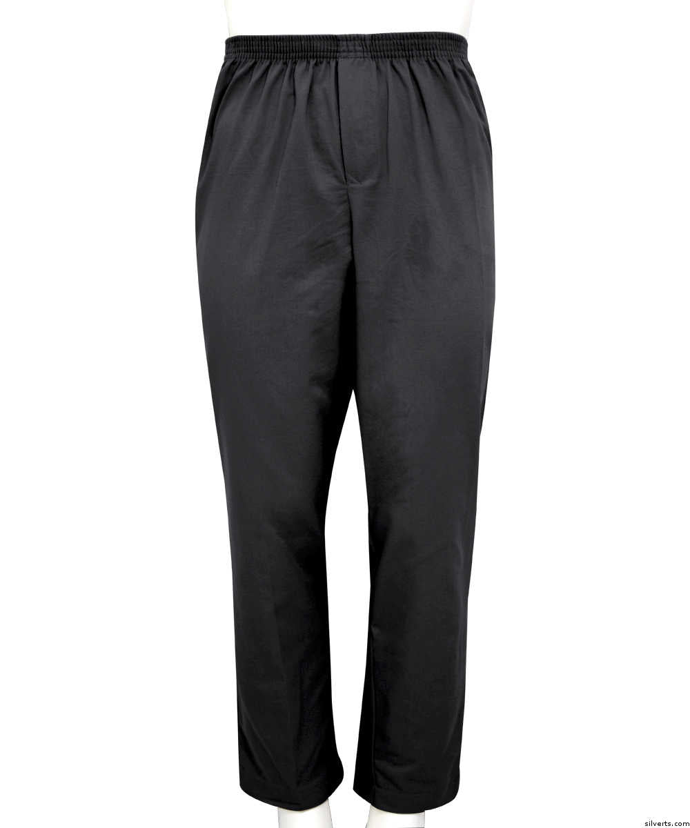 SMA - 4XL Full Elastic Waist Pants For Men - Pull On Cotton Rugger Elastic Waist Pants - High Waisted Pants Wide Leg Pants